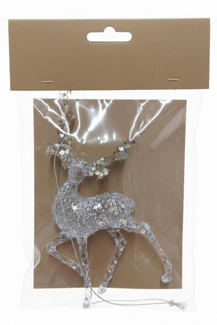 AKDC Christmas Hanging Ornament – Classic Festive Deer Design for Tree, Wreath & Home Decoration, 13 cm