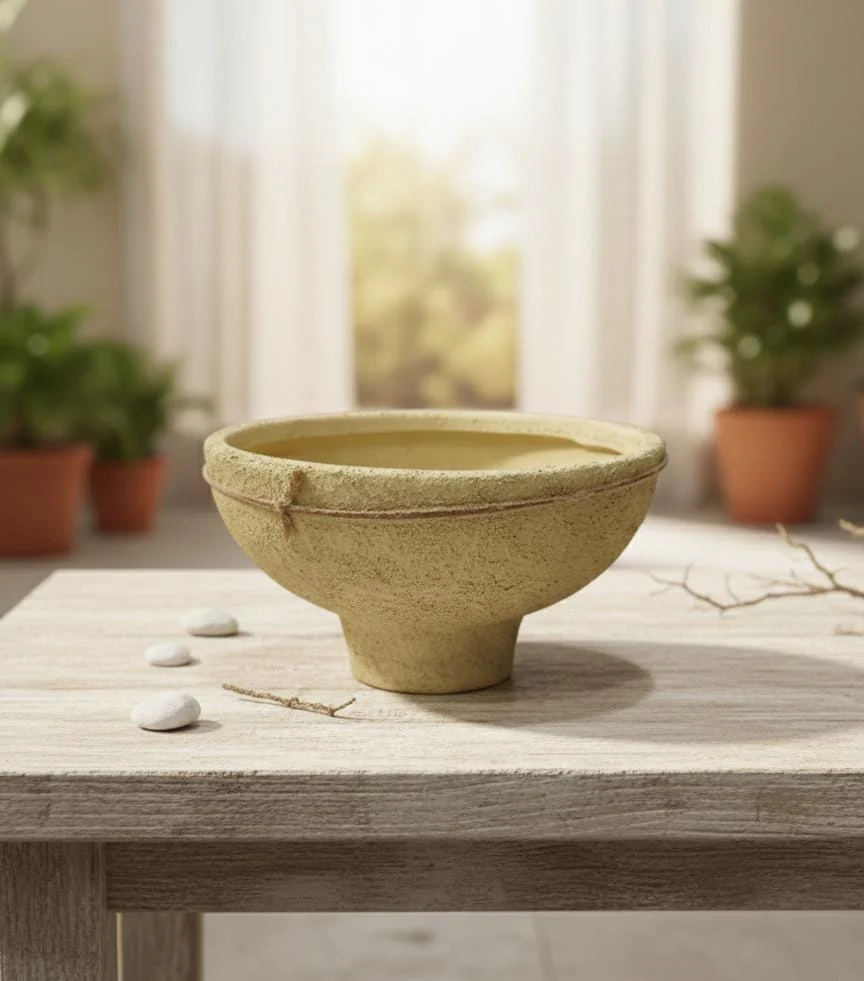 AKDC Classic Clay Plant Pot – Beige Color – 11×20 cm – Hand-Molded Unique Shape - Image 2
