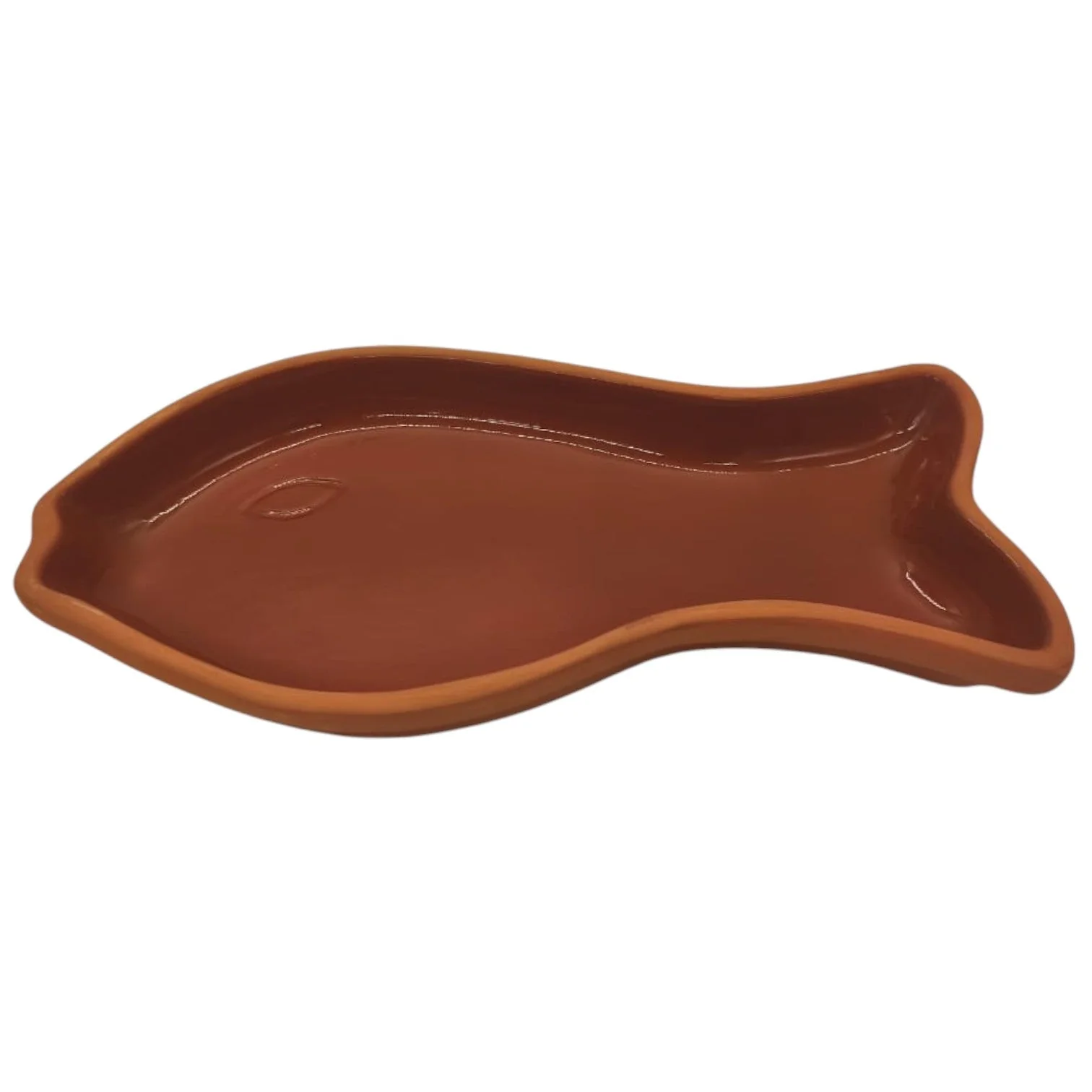AKDC Clay Fish Cooking Pan Earthenware Pan Terracotta Pots for Cooking Fishes, Mexican Cookware, Moroccan Pottery for Cooking Fishes-34cmX17.5cm-Clay