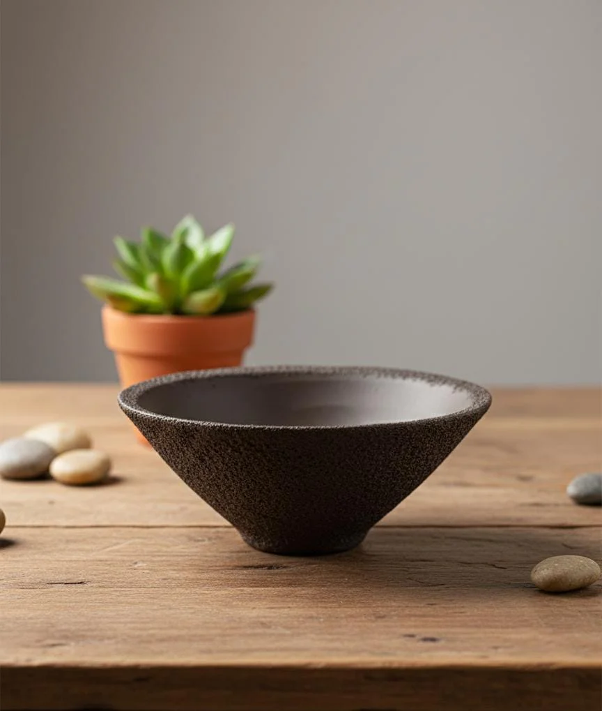 AKDC Clay Plant Pot – Brown Earth Shade – 9×21 cm – Artistic Unique Shape - Image 2