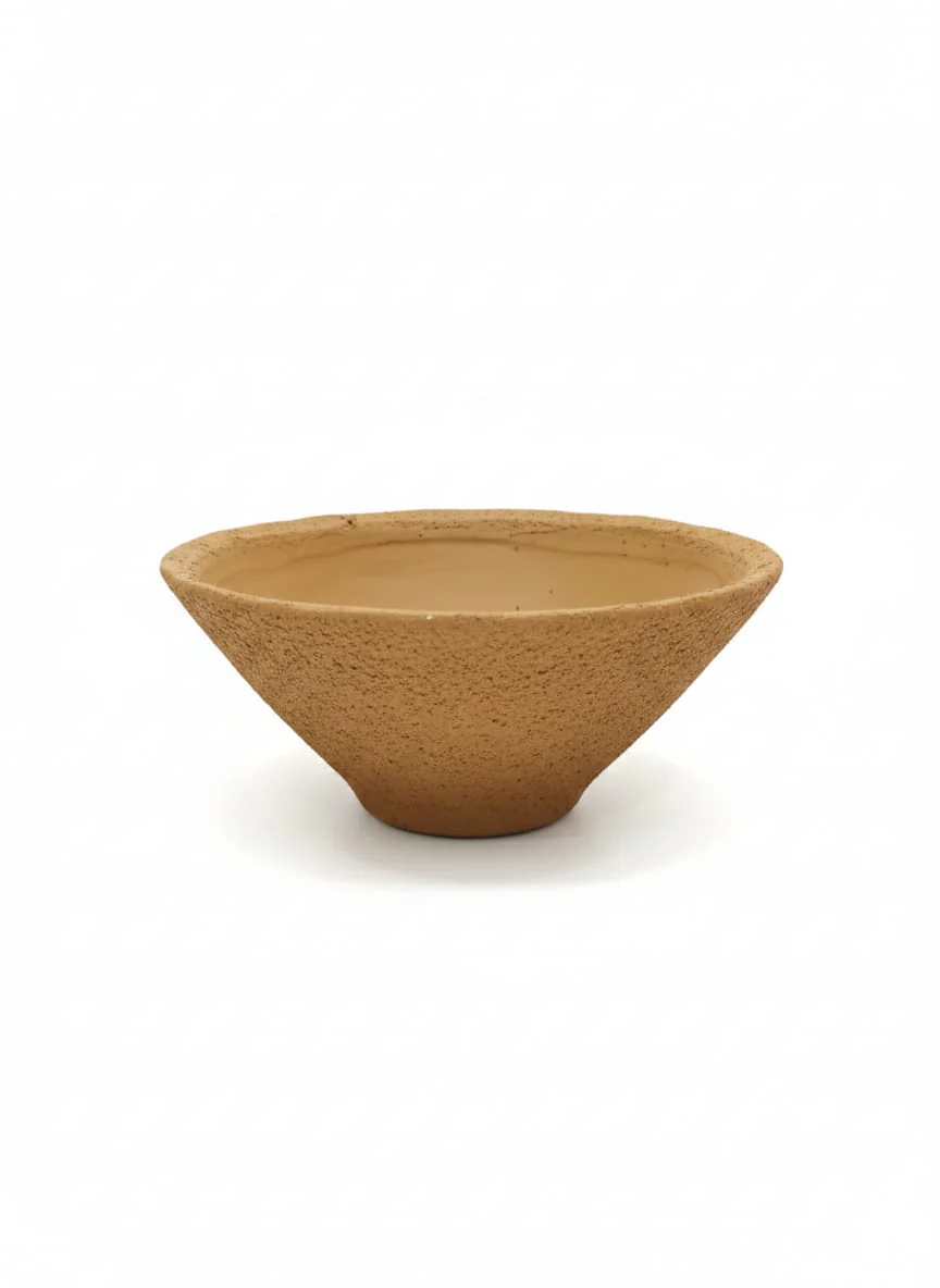 AKDC Clay Plant Pot – Sand Tone – 9×21 cm – Artistic Unique Shape