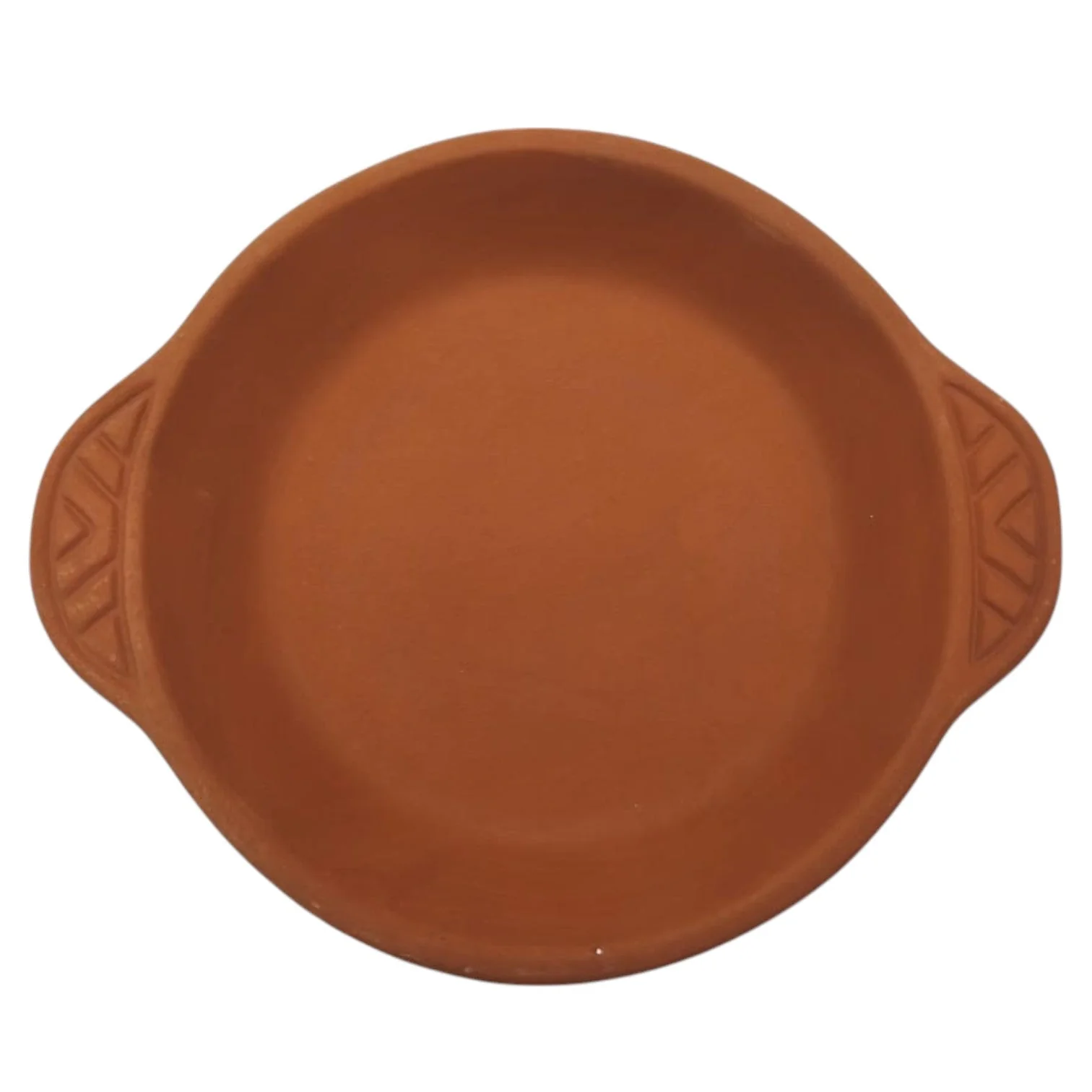 AKDC Clay Round Tray With Handle Flat Natural-700ML-Clay - Image 2