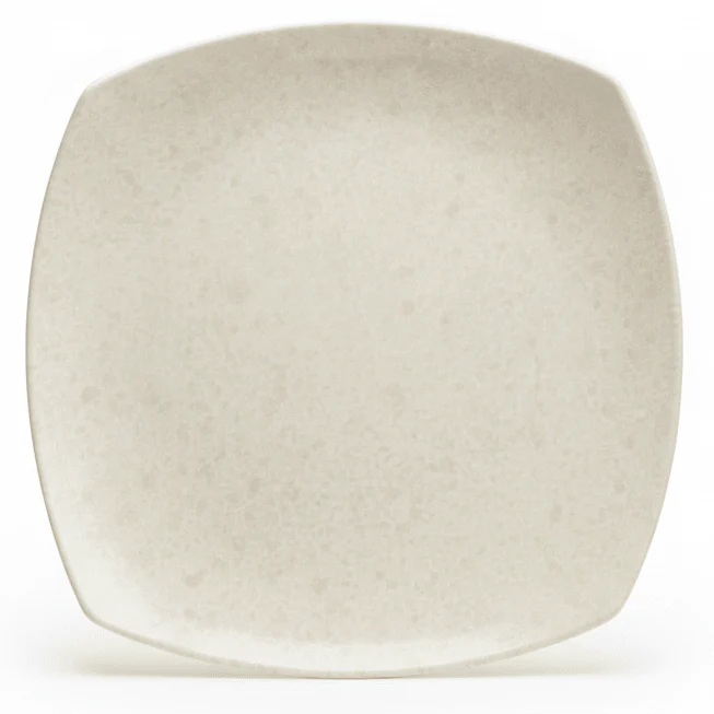 AKDC Cream Speckled Pattern Square Melamine Serving Plate Modern Design Dinnerware for Home and Restaurant Use – 10 Inch