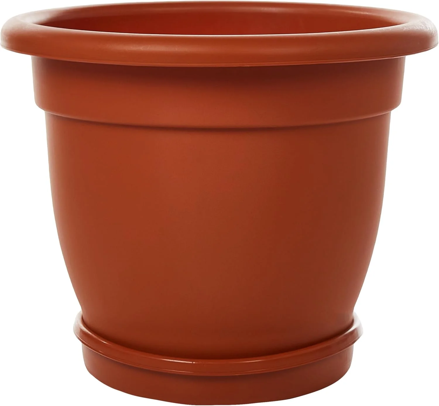 AKDC Plastic Planter With Tray Width 28CM Height 24CM Clay Color - Image 2