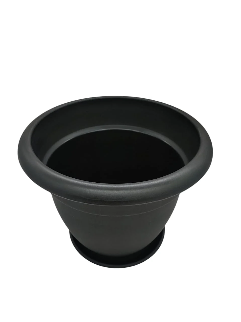 AKDC Plastic Planter With Tray Width 28CM Height 24CM Black Color - Image 2