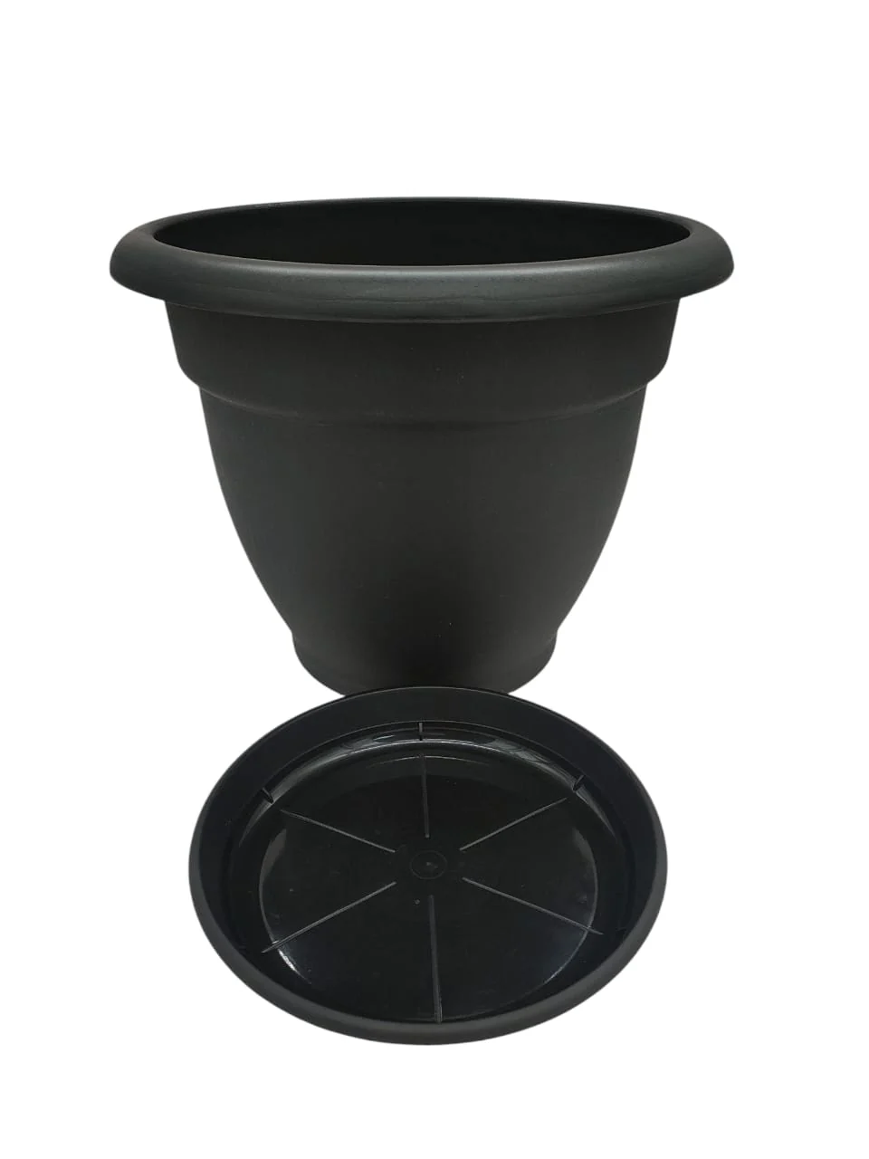 AKDC Plastic Planter With Tray Width 28CM Height 24CM Black Color - Image 3