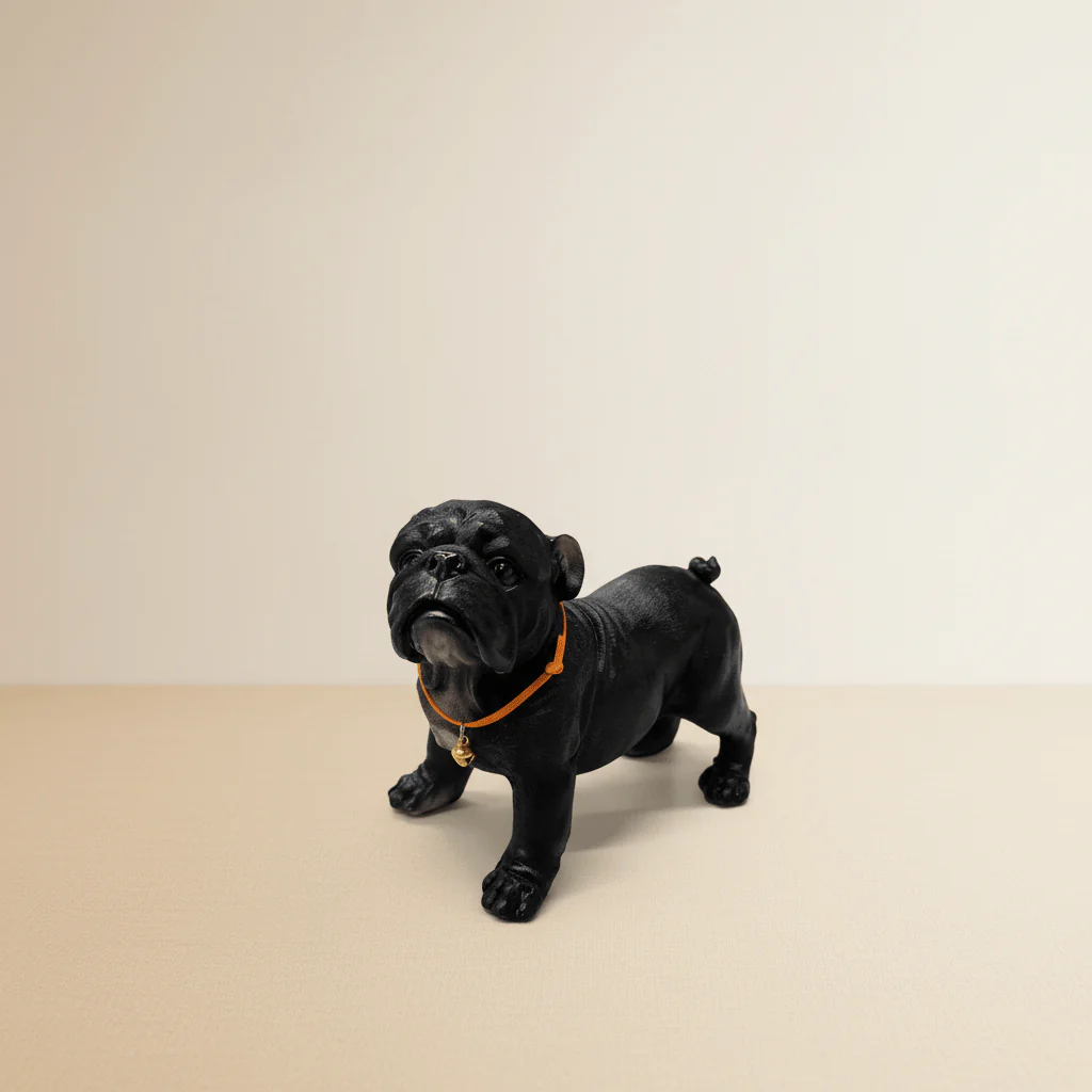 AKDC Designer Black Polyresin Dog Figurine – Stylish Contemporary Tabletop Animal Décor for Home & Office, 18 × 15 cm - Image 2
