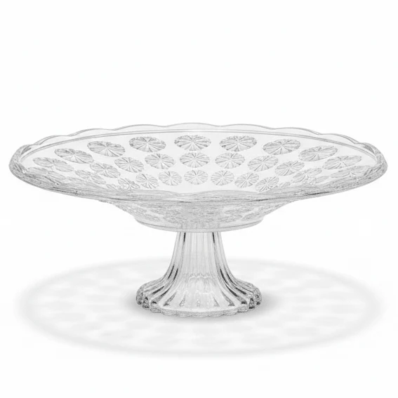 AKDC Elegant Acrylic Footed Candy Serving Tray, Clear Decorative Dessert Display Stand – 33 cm