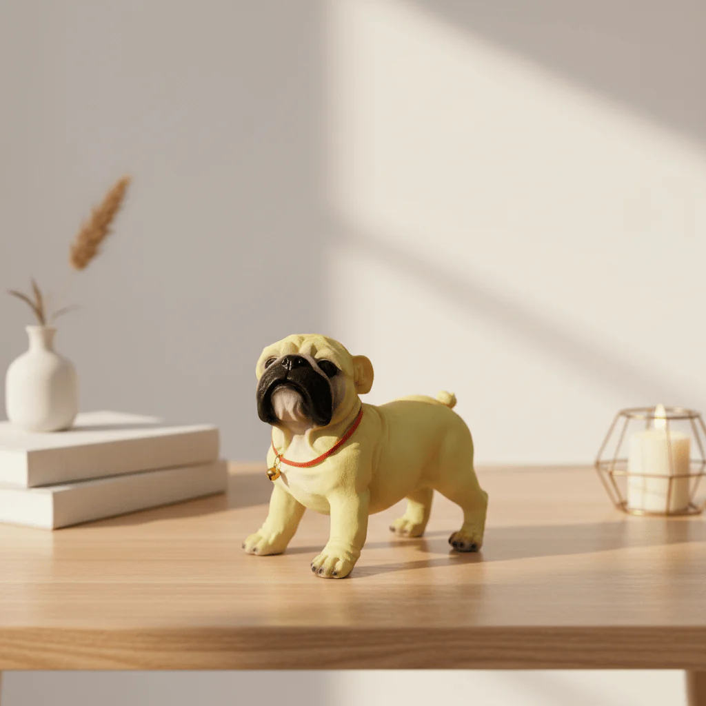 AKDC Elegant Beige Polyresin Dog Decorative Showpiece – Minimalist Animal Figurine for Modern Home Styling, 18 × 15 cm - Image 2