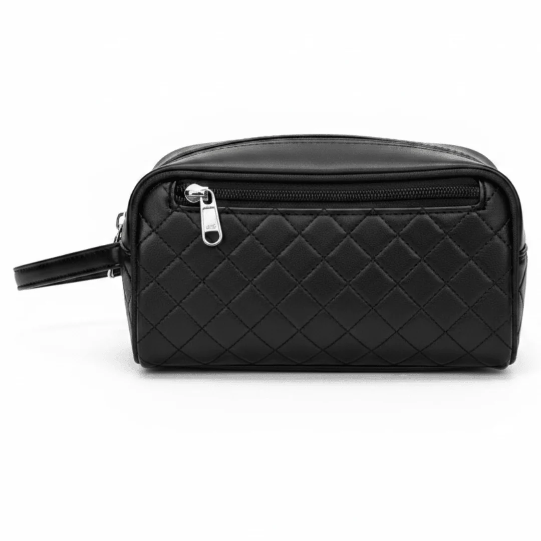 AKDC Elegant Black Artificial Leather Handbag Pouch 22×13 cm Refined Look with Extra Storage Capacity
