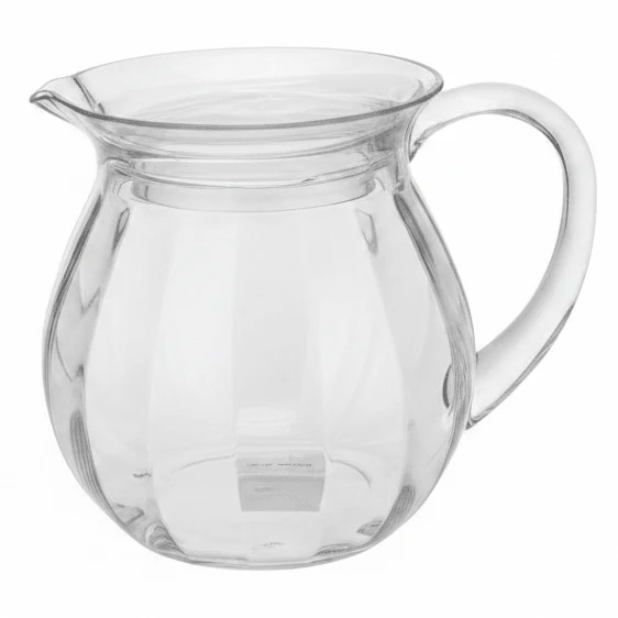 AKDC Elegant Clear Acrylic Pumpkin Jug Large Capacity Beverage Pitcher for Water Juice and Cold Drinks 18 × 14.5 cm