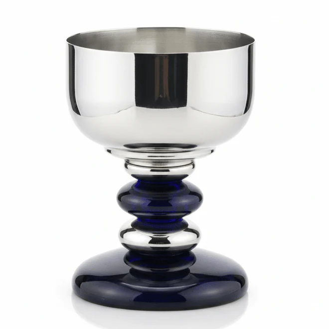AKDC Elegant Footed Metal Candy Bowl – Decorative Raised Dessert Serving Dish for Chocolates Nuts & Dates – 15x11 cm