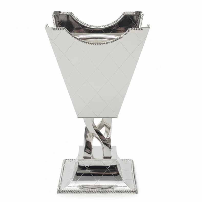 AKDC Elegant Silver Metal Incense Burner Large Luxury Burner 22cm
