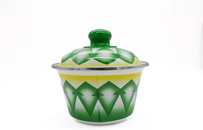 AKDC Enamel Bowl W/Lid 14Cm Green - Image 2