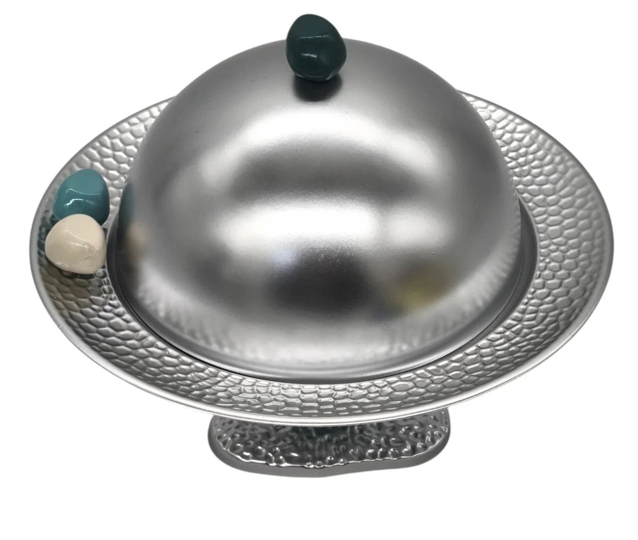 AKDC Metal Footed Candy Tray with Dome 22cm*22cm*20cm - Image 2