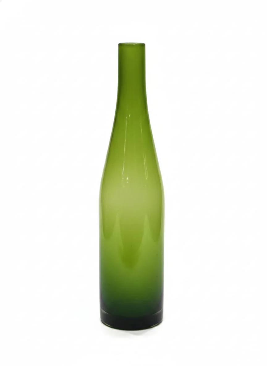 AKDC Green Bottle-Shape Glass Vase – Sleek Tall Decorative Accent – 29×6.5 cm