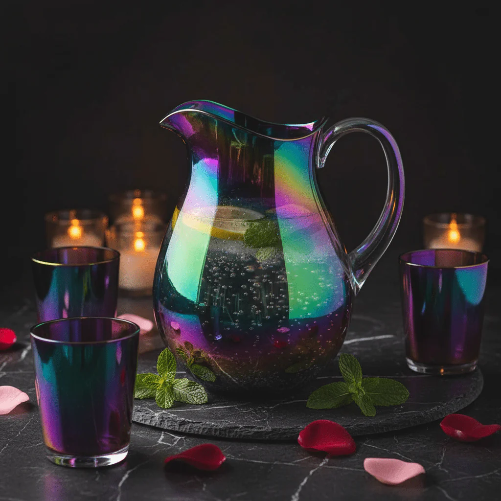 AKDC Iridescent Rainbow Finish Acrylic Jug Eye Catching Beverage Pitcher for Parties and Home Use 20 × 12.5 cm - Image 2