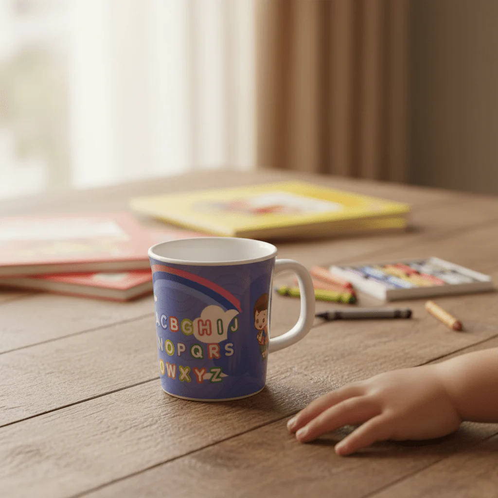 AKDC Kids Blue Design Plastic Mug – Lightweight & Durable Kids Drinking Mug 250 ml - Image 2