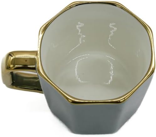 AKDC Km Ceramic Mug 380ml 18.8 X 20.8 X 29.7 Cm Grey/Golden - Image 3