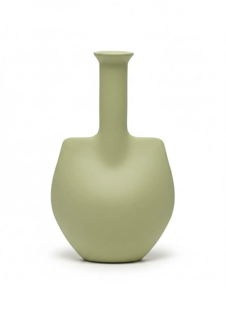 AKDC Light Green Ceramic Decorative Vase – 22×12 cm