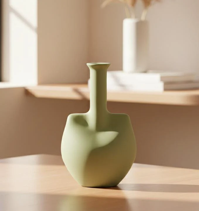 AKDC Light Green Ceramic Decorative Vase – 22×12 cm - Image 2