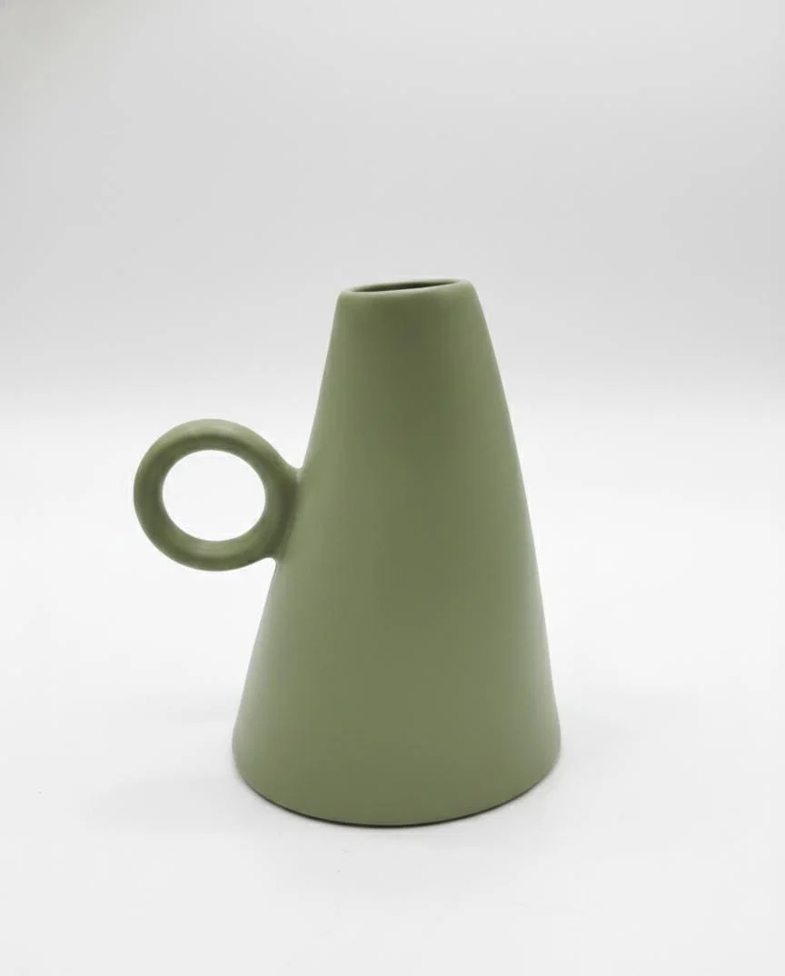 AKDC Light Green Ceramic Table Vase – 17×13 cm