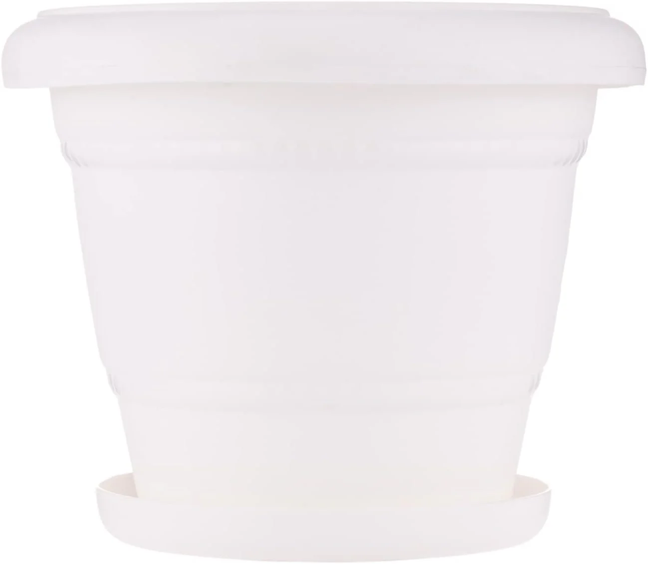 AKDC Planter W/Tray L(20CM) xW(14cm) xH(17cm) White color