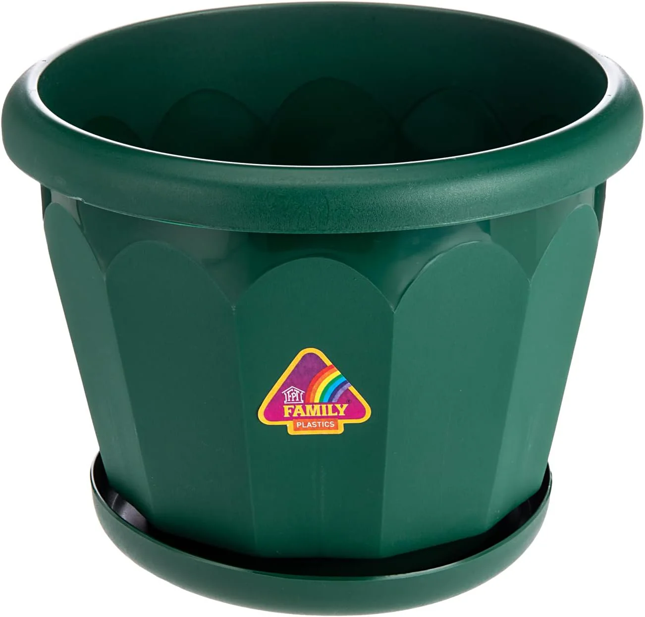 AKDC Planter Pot Grovel With Tray Width 13CM Height 10CM Green Color
