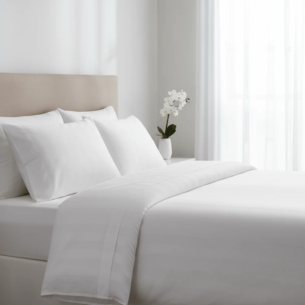 AKDC Luxury 6-Piece White Cotton Comforter Set for King Size Bed – 240×260 cm Comforter, Deep Pocket Fitted Sheet & Pillow Shams