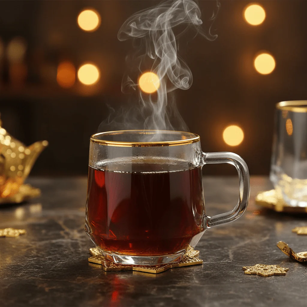 AKDC Luxury Clear Glass Mug with Golden Rim and Strong Handle for Serving Drinks 300ml - Image 2