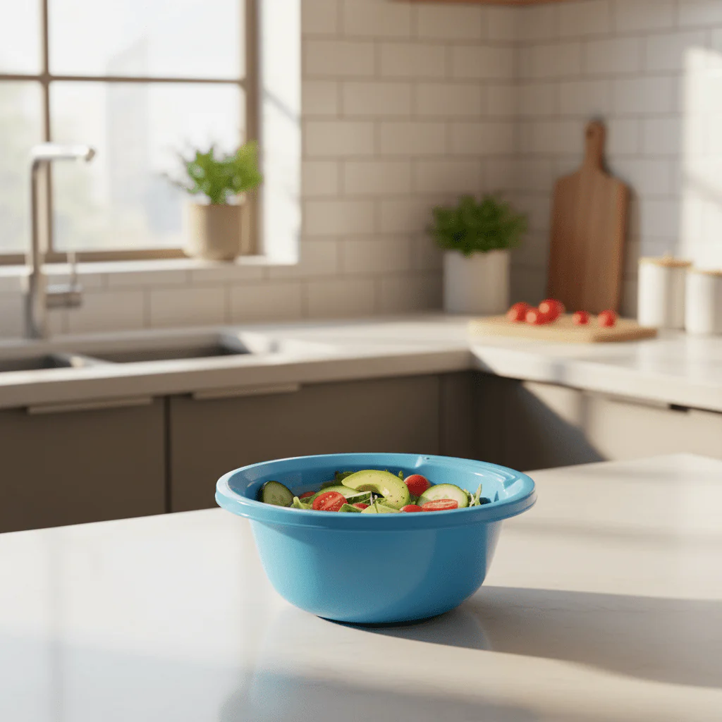 AKDC Medium Plastic Round Bowl – 20 cm (Assorted Colors) - Image 2