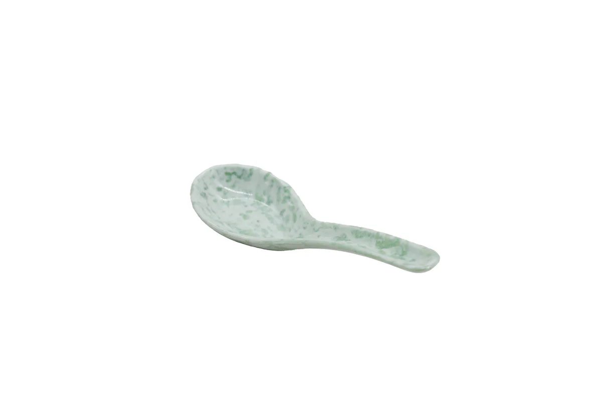 AKDC-Melamine Soup Spoon White and Green Spots Msm860 - Image 2