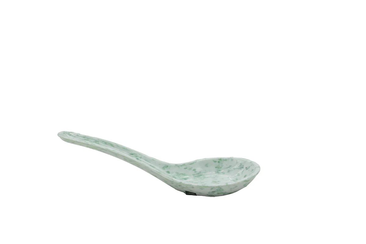 AKDC-Melamine Soup Spoon White and Green Spots Msm860 - Image 3