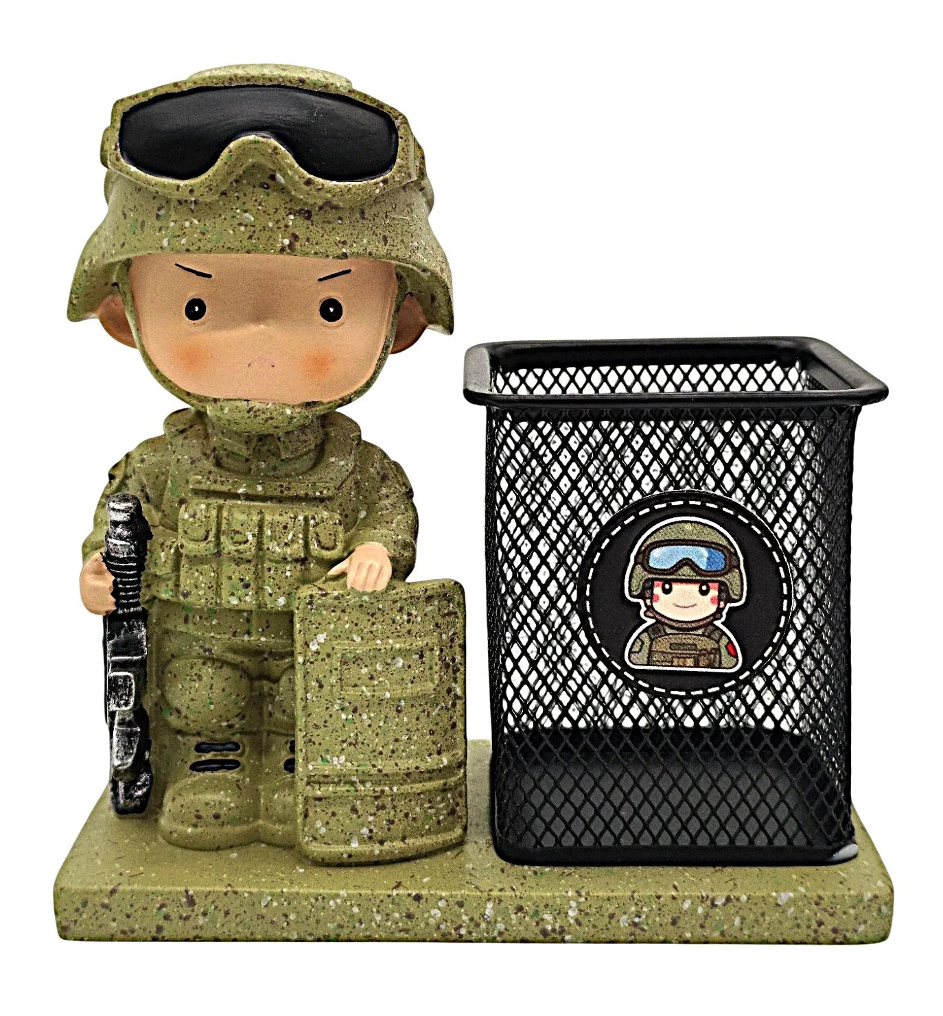 AKDC Mesh Pen Holder with 3D Military Soldier Model