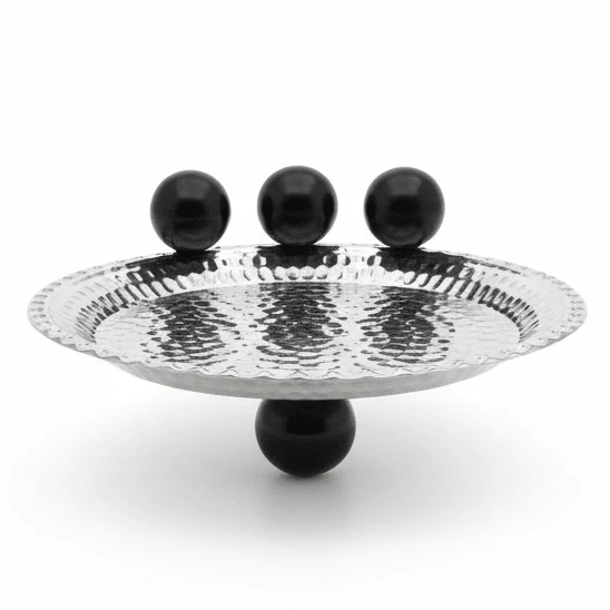 AKDC metal ball footed candy tray decorative serving platter stylish table display 18cm