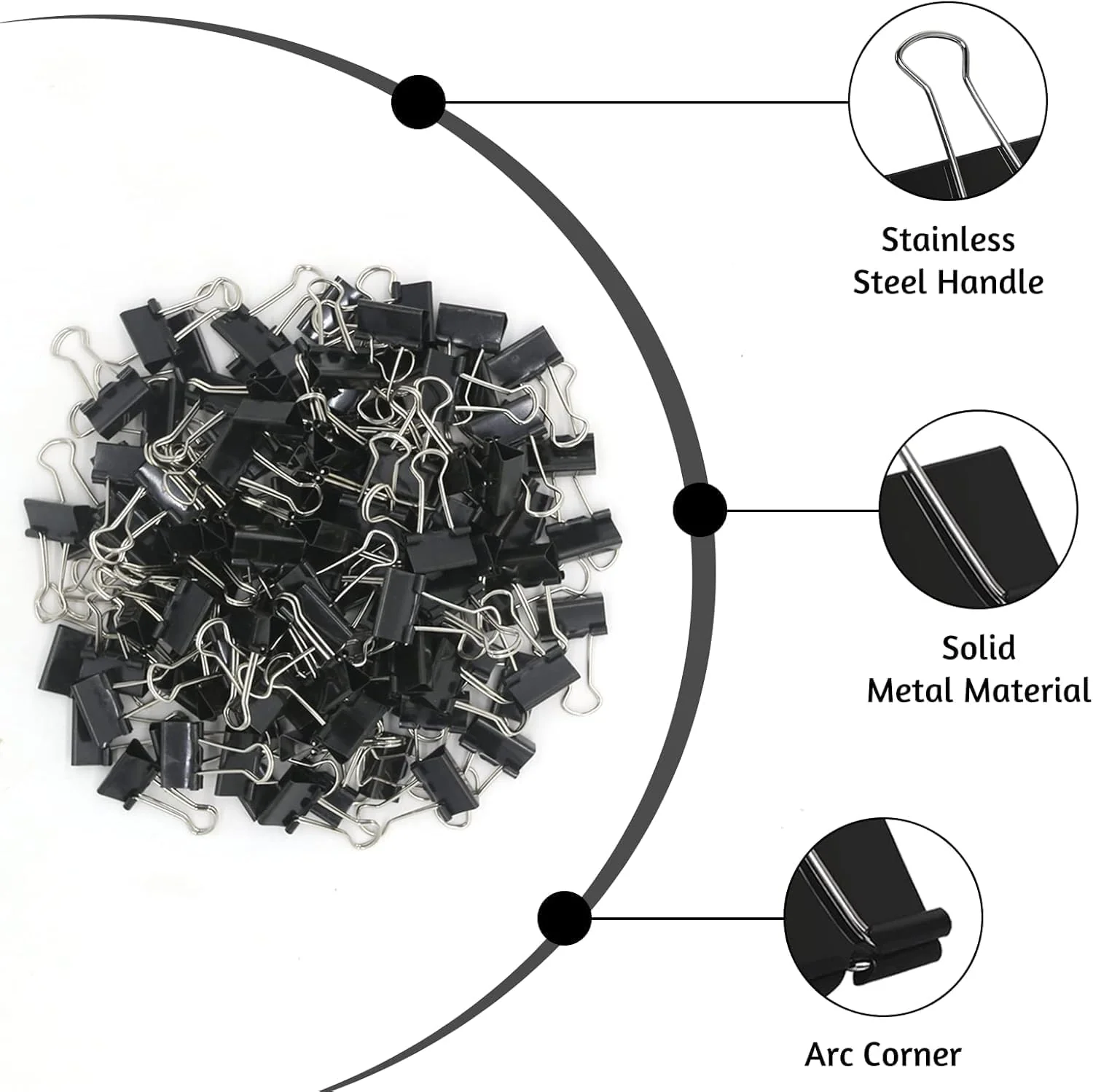 AKDC Metal Binder Clips High Quality Steel Strong Clamping Force 15mm Set Of 60pcs - Image 6