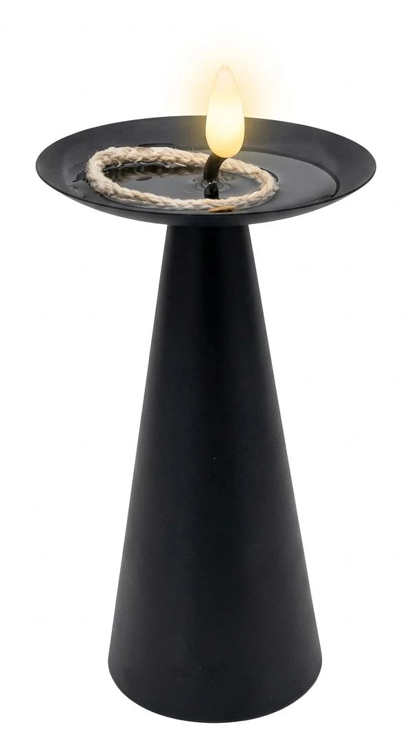 AKDC Metal LED Candle Light – Black | 16×9 cm