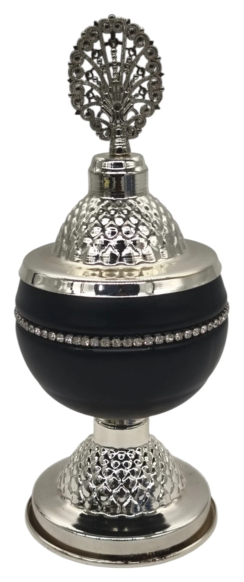 AKDC Metal Sugar Pot 20cm*7cm, Black/Silver