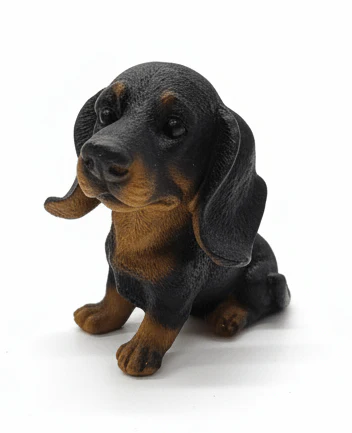 AKDC Mini Polyresin Dog Figurine – Modern Black Decorative Accent for Desk, Shelf & Display, 5 cm