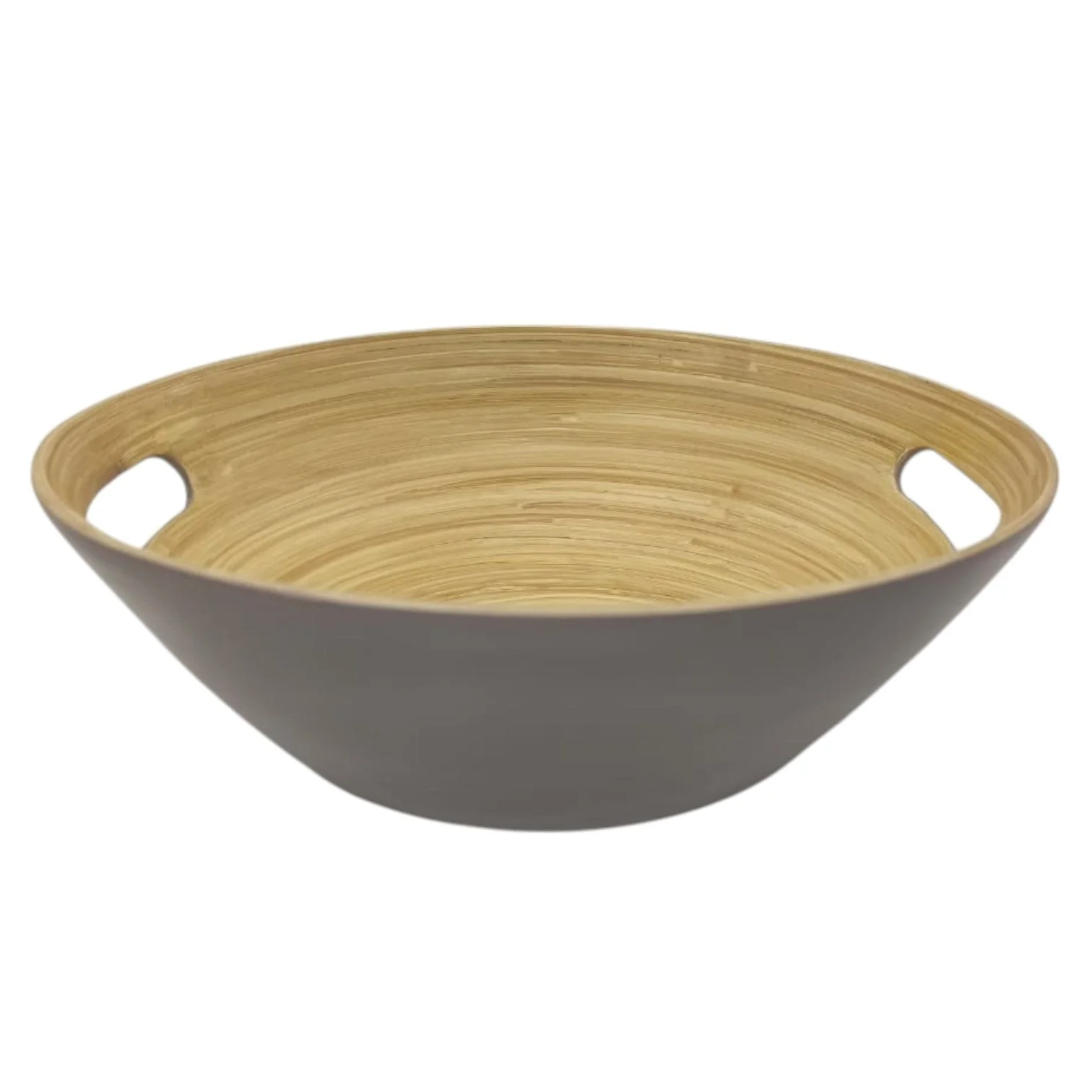 AKDC Modern Bamboo Oval Shape Serving Bowl With Handle-29cmX25cmX10cm-CadetBlue&Bamboo - Image 4