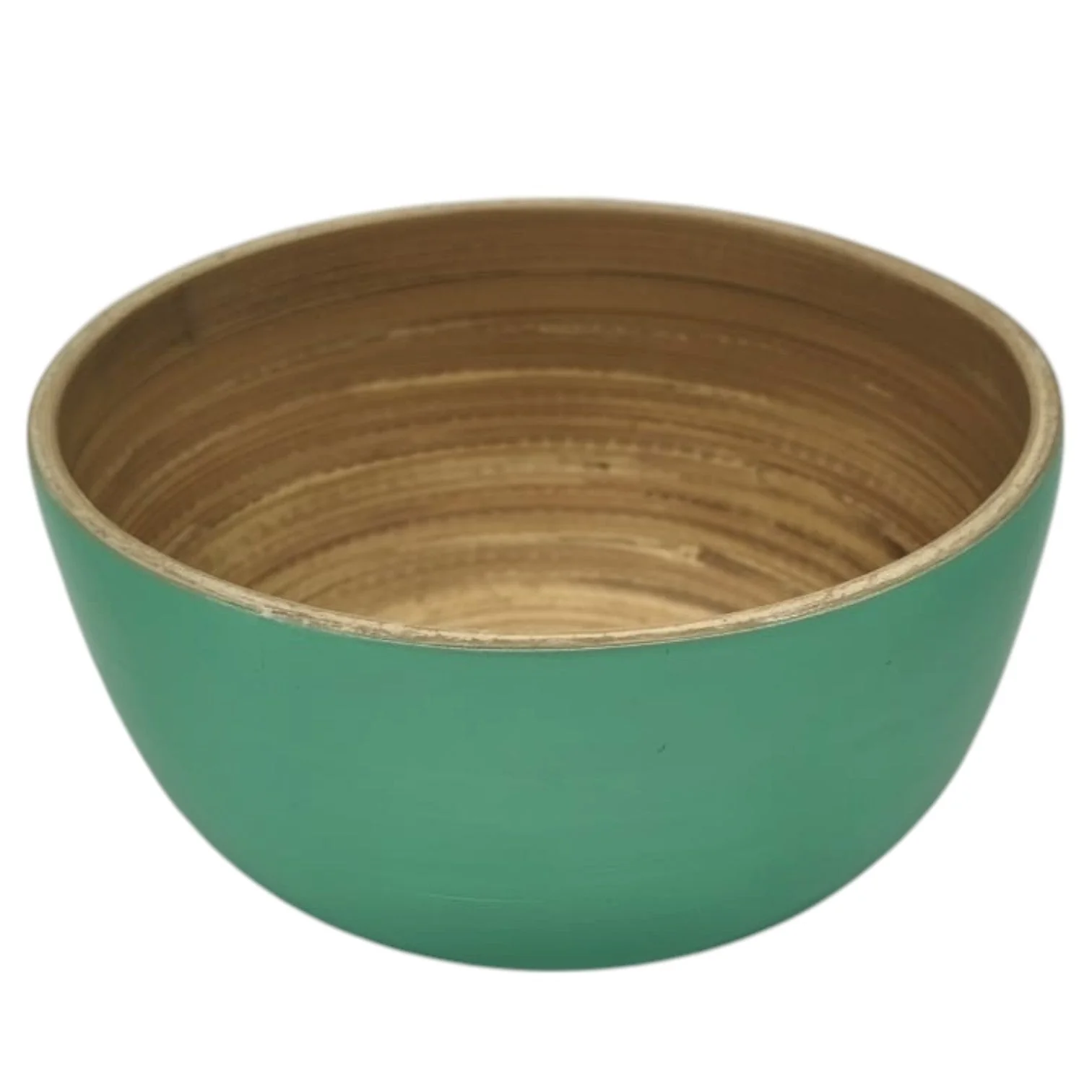 AKDC Modern Bamboo Round Serving Bowl-12cmX6cm-Green&Bamboo