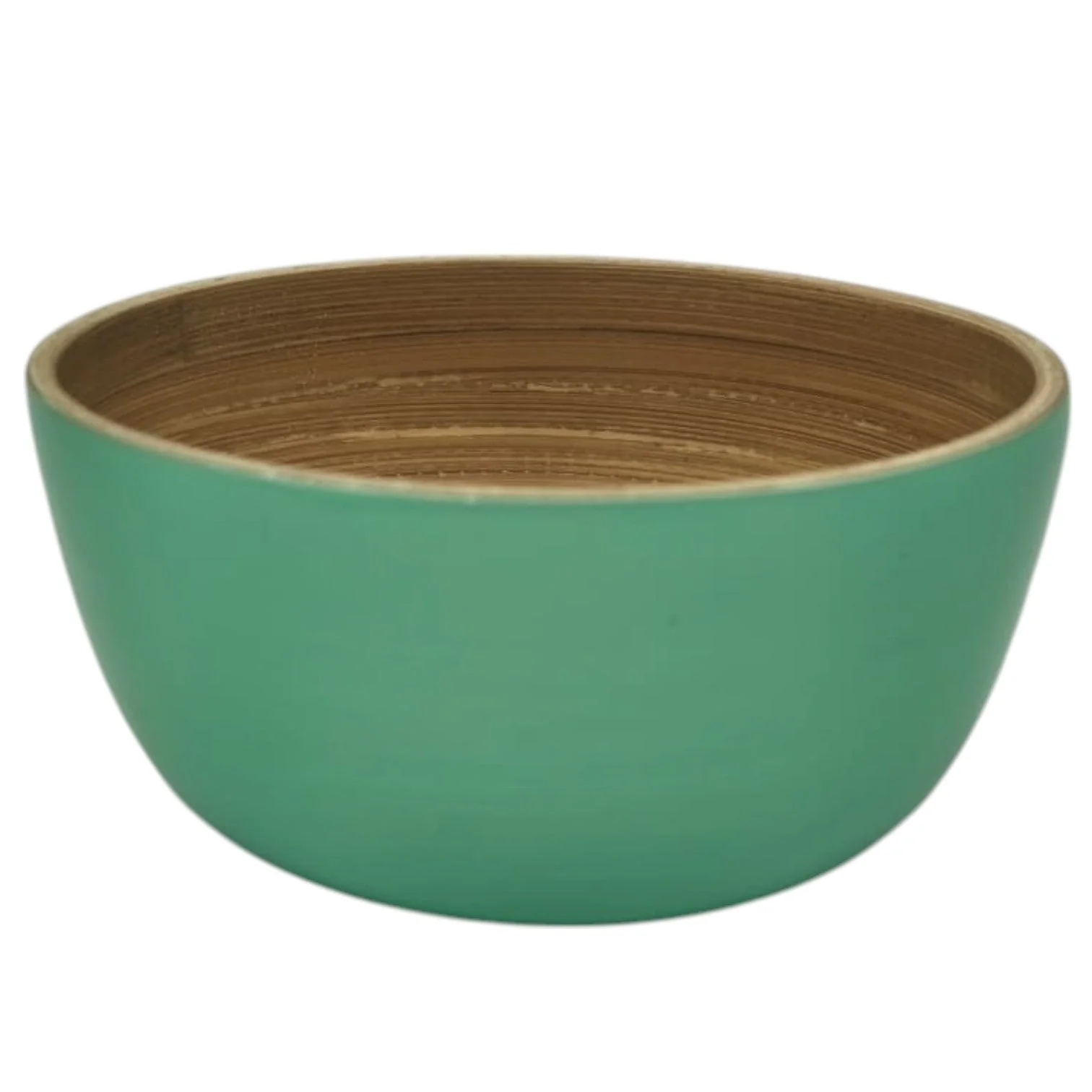 AKDC Modern Bamboo Round Serving Bowl-12cmX6cm-Green&Bamboo - Image 2