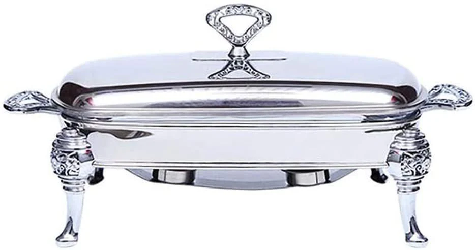 AKDC Modern Design Rectangular Food Warmer 2.4Litre, Silver