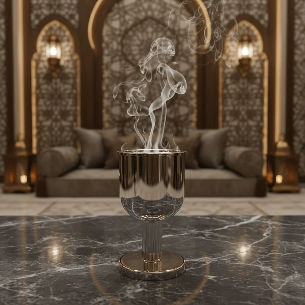 Silver Stainless Steel Incense Burner – Decorative Home Fragrance Holder (18×10 cm) - Image 2