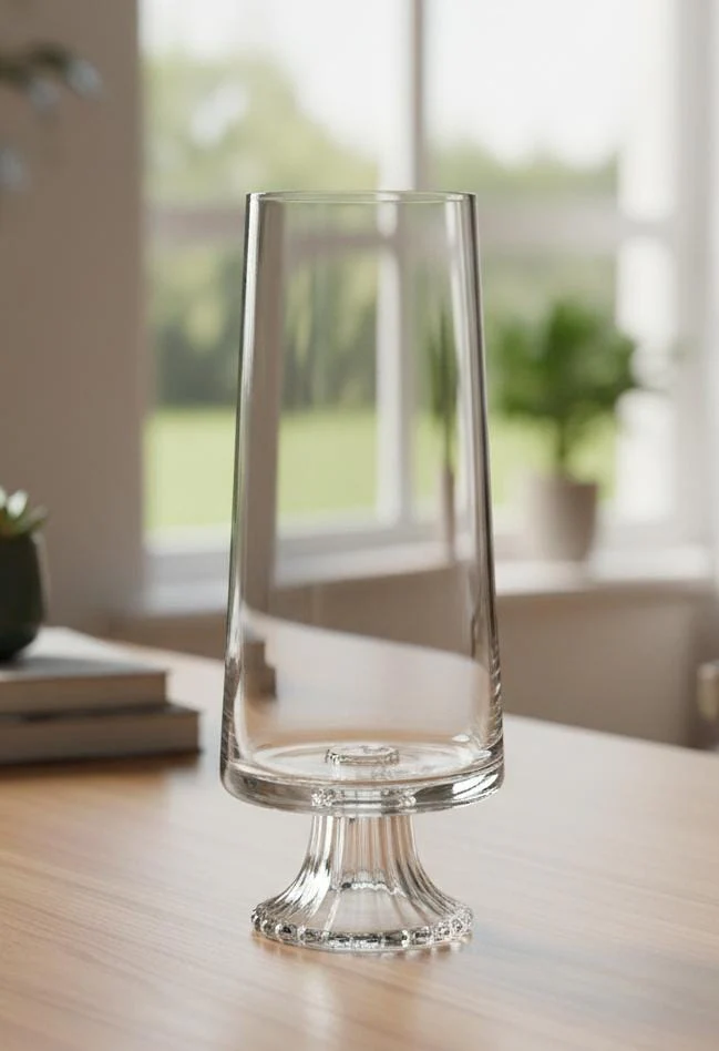 AKDC Modern Transparent Glass Vase – 34 cm Interior Decoration Piece - Image 2
