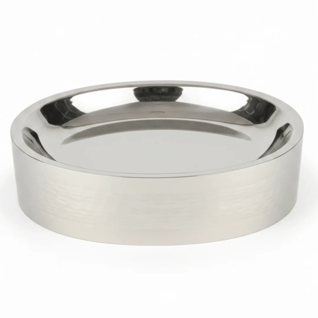 AKDC Multi-Level Oval Stainless Steel Plate Display Stand – Elegant Serving & Presentation Stand – 33 × 20 × 10 cm