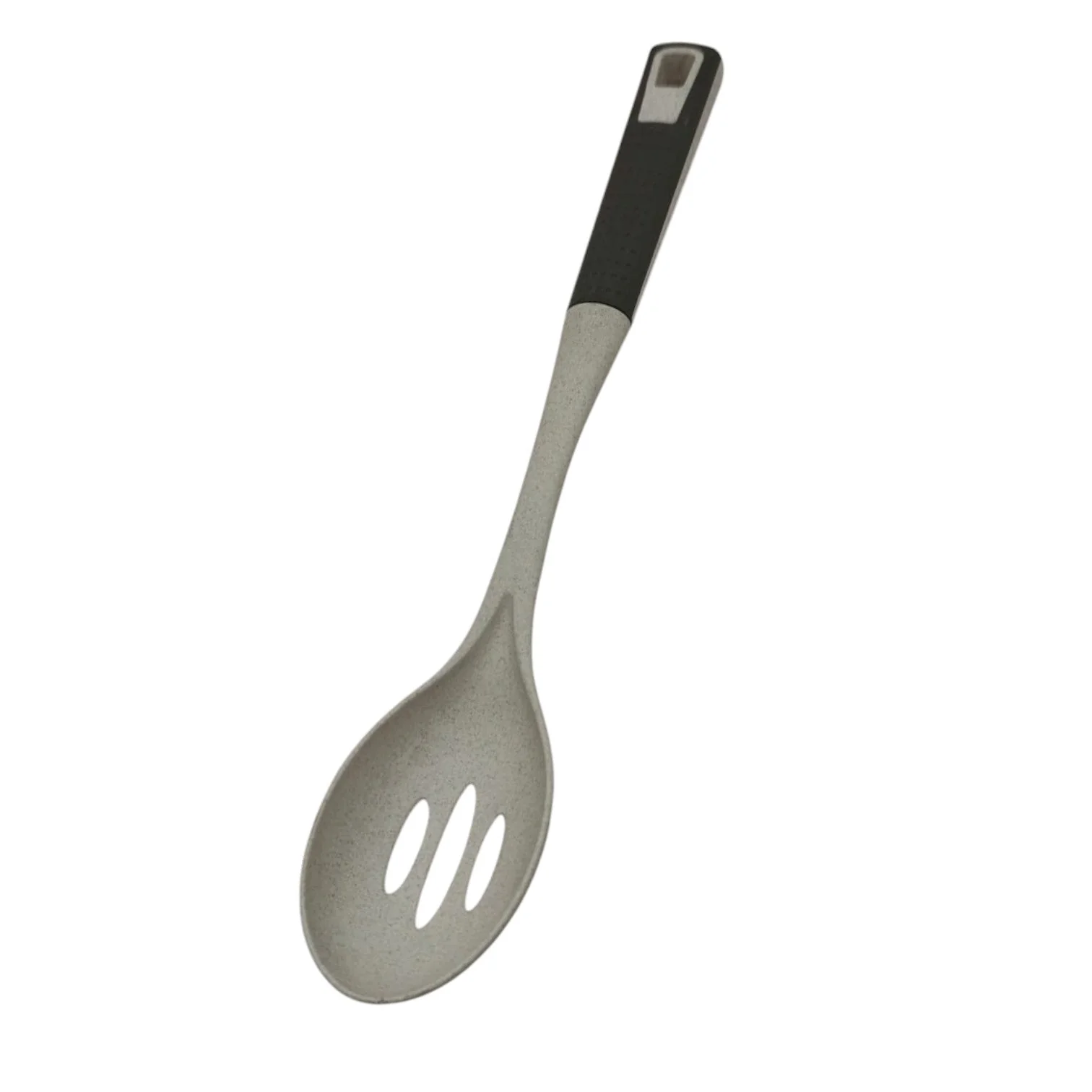 AKDC Nylon Slotted Spoon And Silicone Handle-35cmX6cm-White&Grey