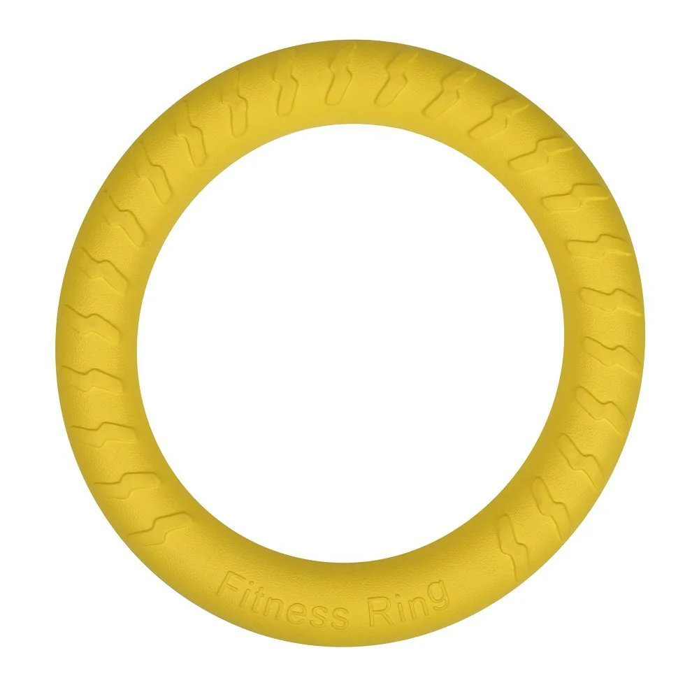 AKDC Pets Fitness Training Ring 28cm – Large Yellow Dog Exercise and Chew Toy, Strong & Long-Lasting Ring for Playtime and Training Sessions