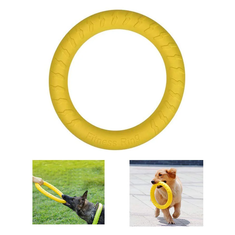 AKDC Pets Fitness Training Ring 28cm – Large Yellow Dog Exercise and Chew Toy, Strong & Long-Lasting Ring for Playtime and Training Sessions - Image 2