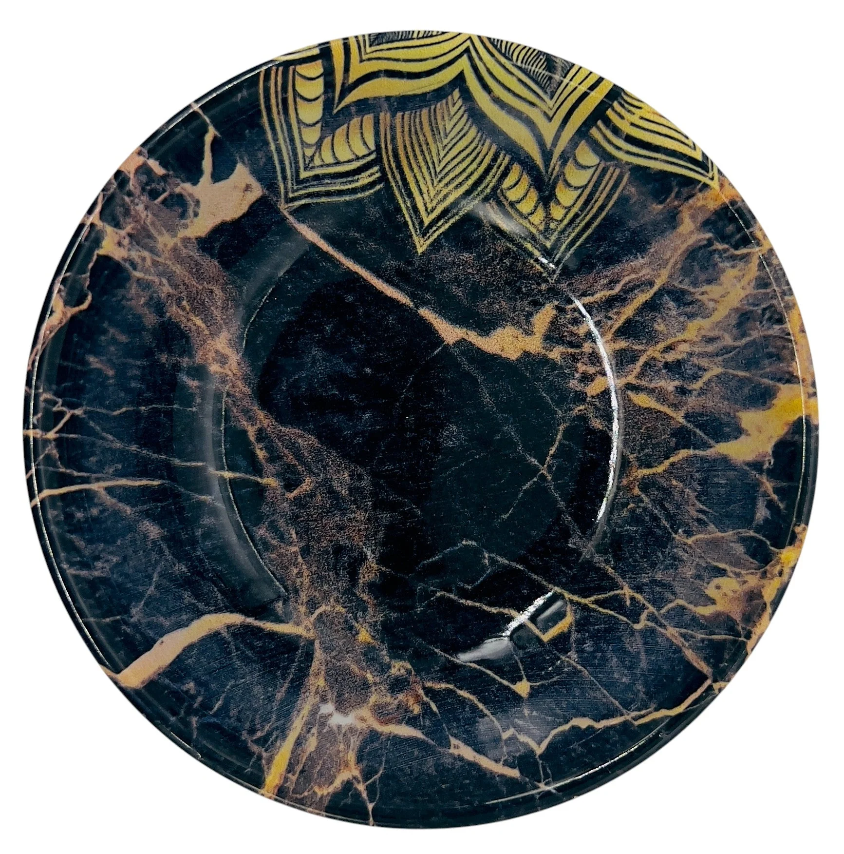 AKDC Porcelain Soup Bowl 15cm, Black and Gold Florel Design - Image 2